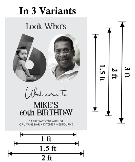 60th Birthday Milestone Birthday Party Welcome Board
