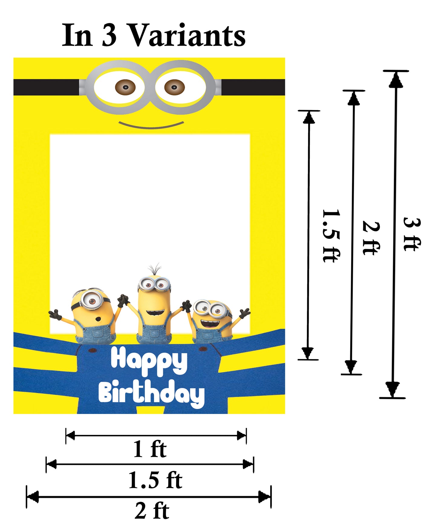 Minnion Theme Birthday Party Selfie Photo Booth Frame