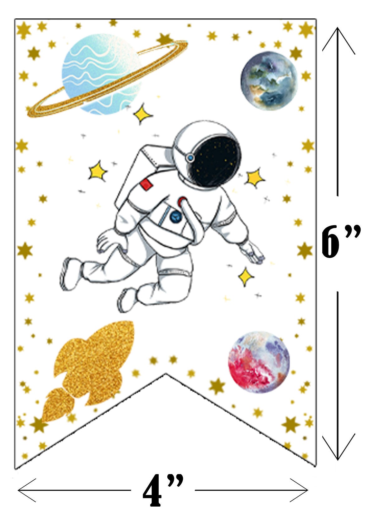 Space Theme Birthday Party Banner for Decoration