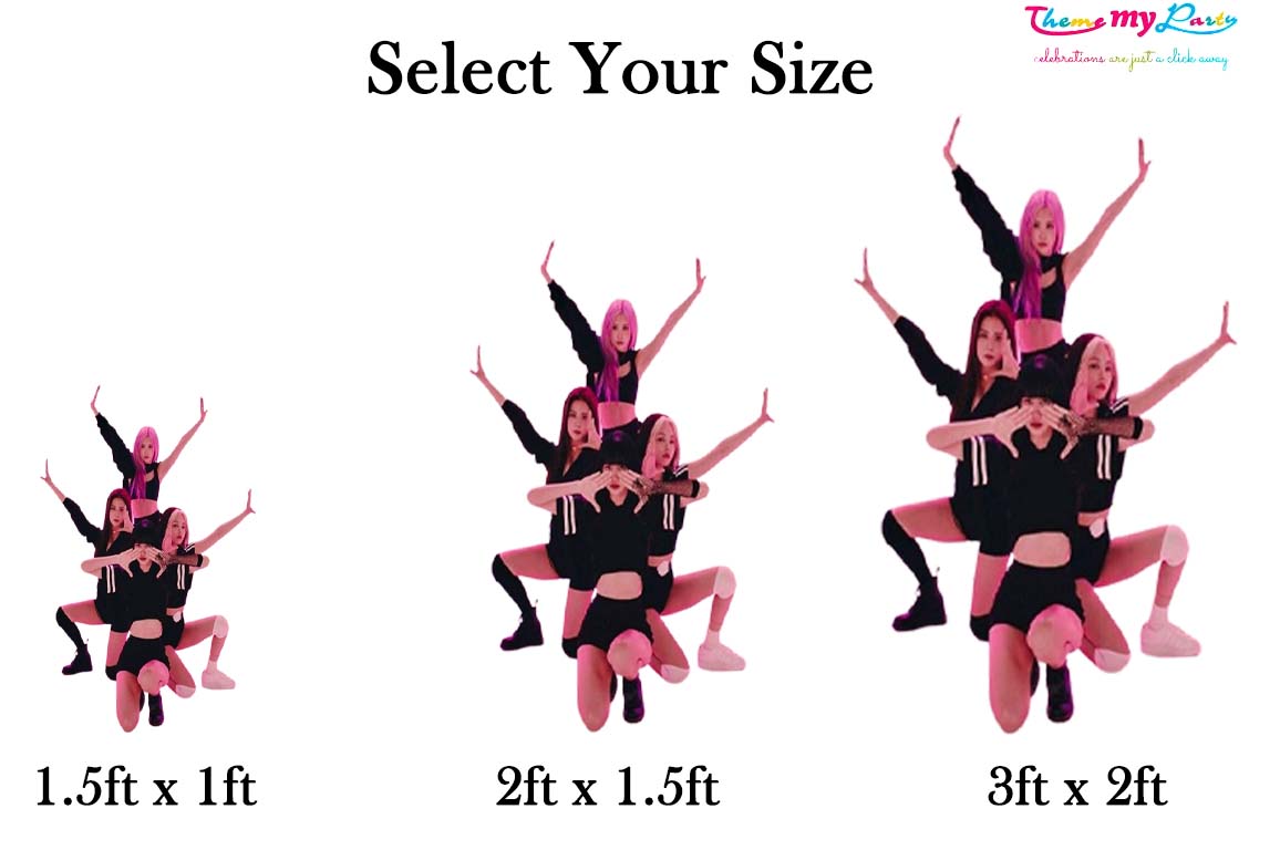 Black Pink Theme Birthday Party Cutout