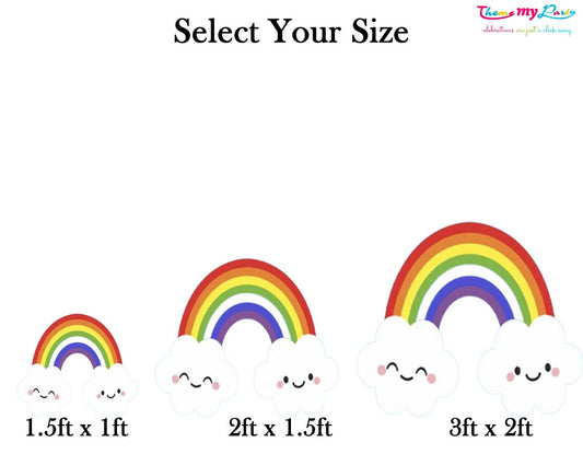 Rainbow Theme Birthday Party Cutout