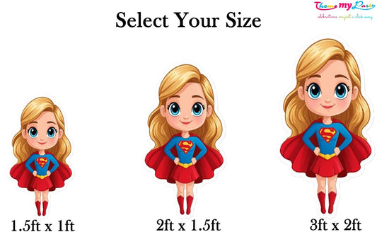 Super Girl Theme Birthday Party Cutout