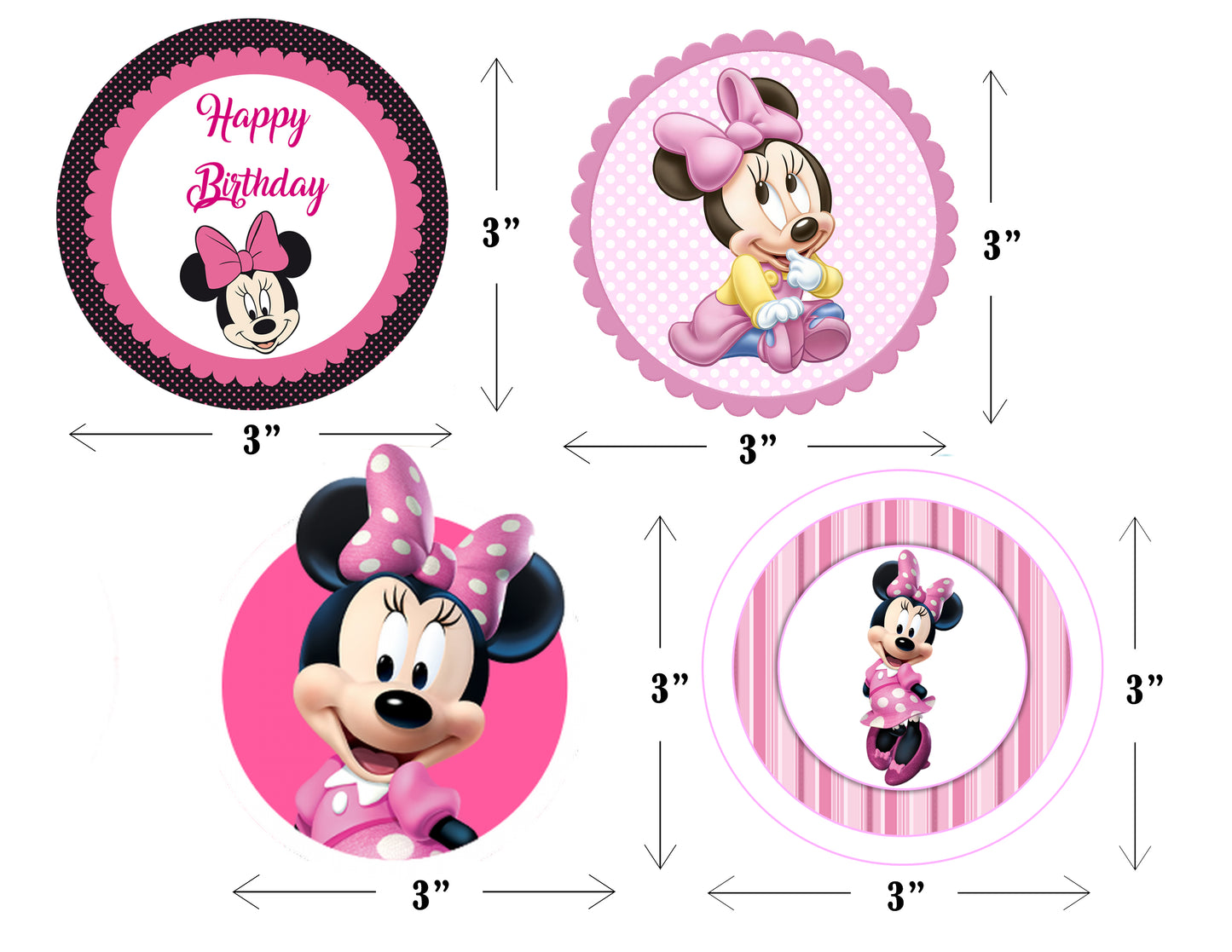 Minnie Theme Birthday Party Paper Decorative Straws