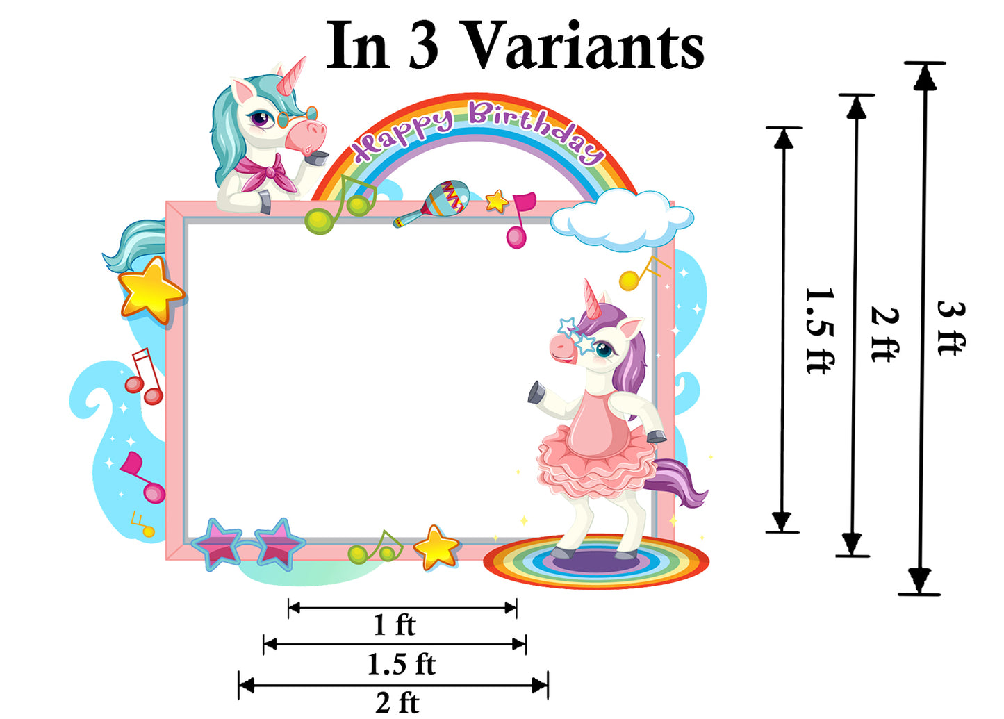 Unicorn Theme Birthday Party Selfie Photo Booth Frame