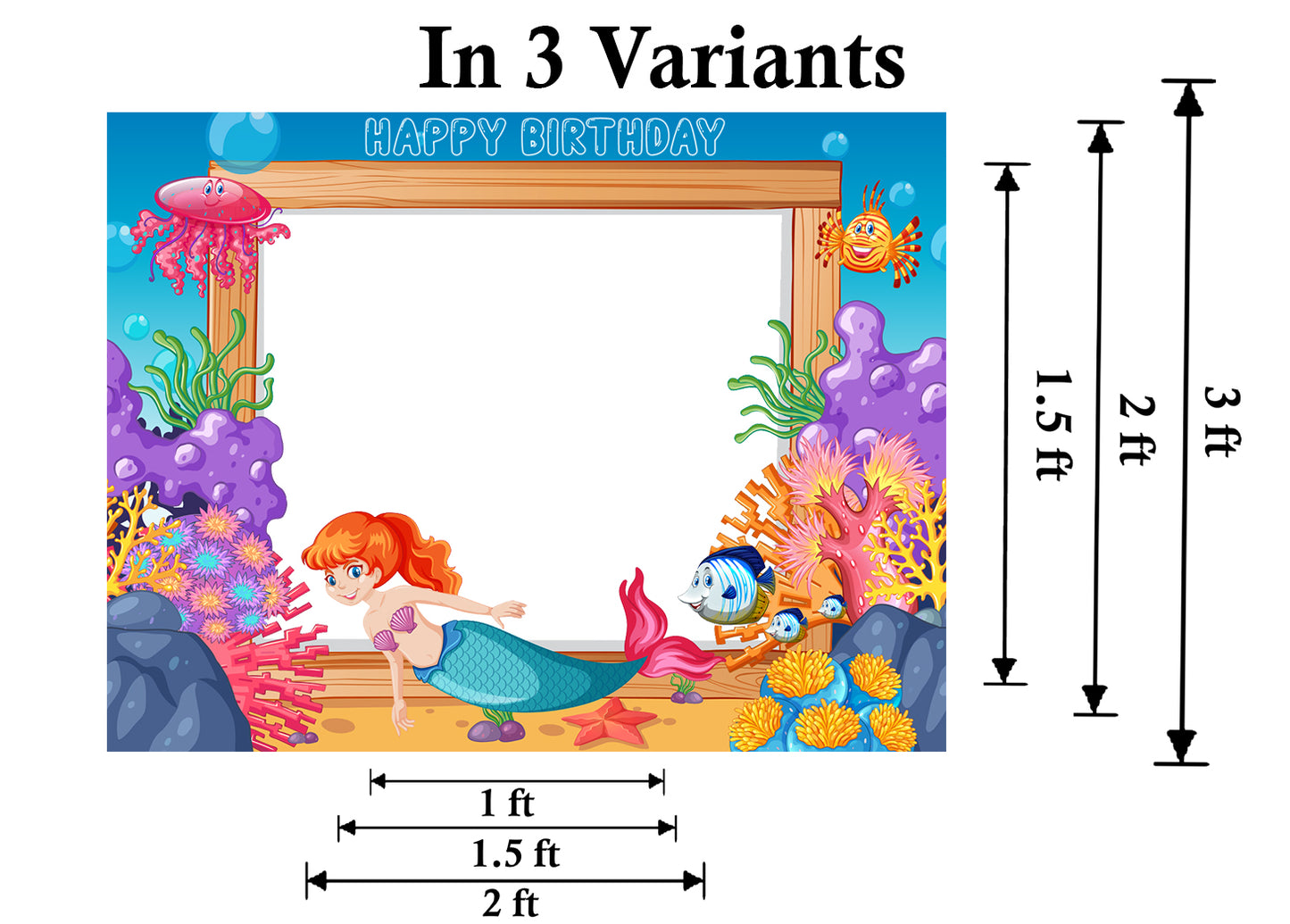 Mermaid Theme Birthday Party Selfie Photo Booth Frame