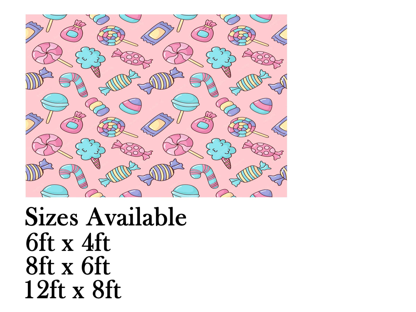 Candy Theme Birthday Cake Table Cover