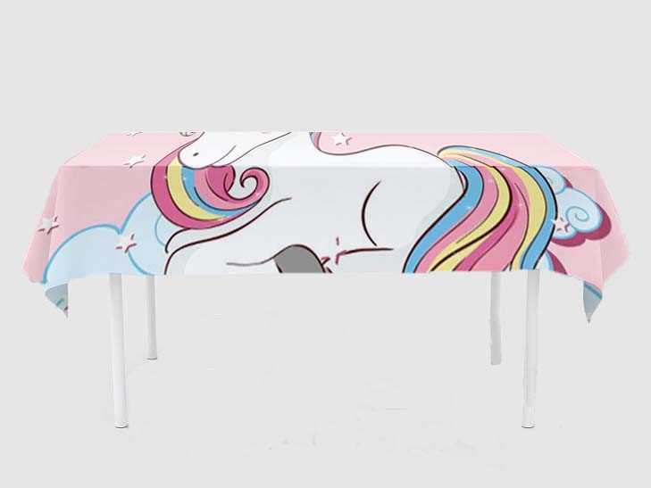 Unicorn Theme Birthday Cake Table Cover
