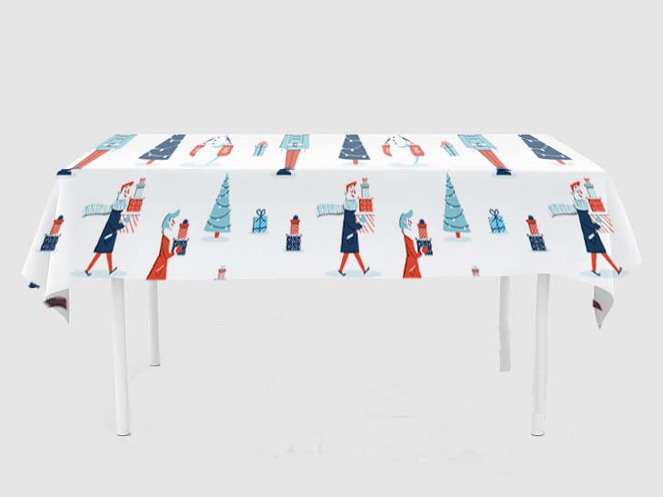 Christmas Theme Birthday Cake Table Cover