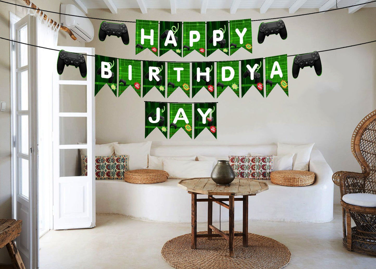Gaming Theme Birthday Party Banner for Decoration