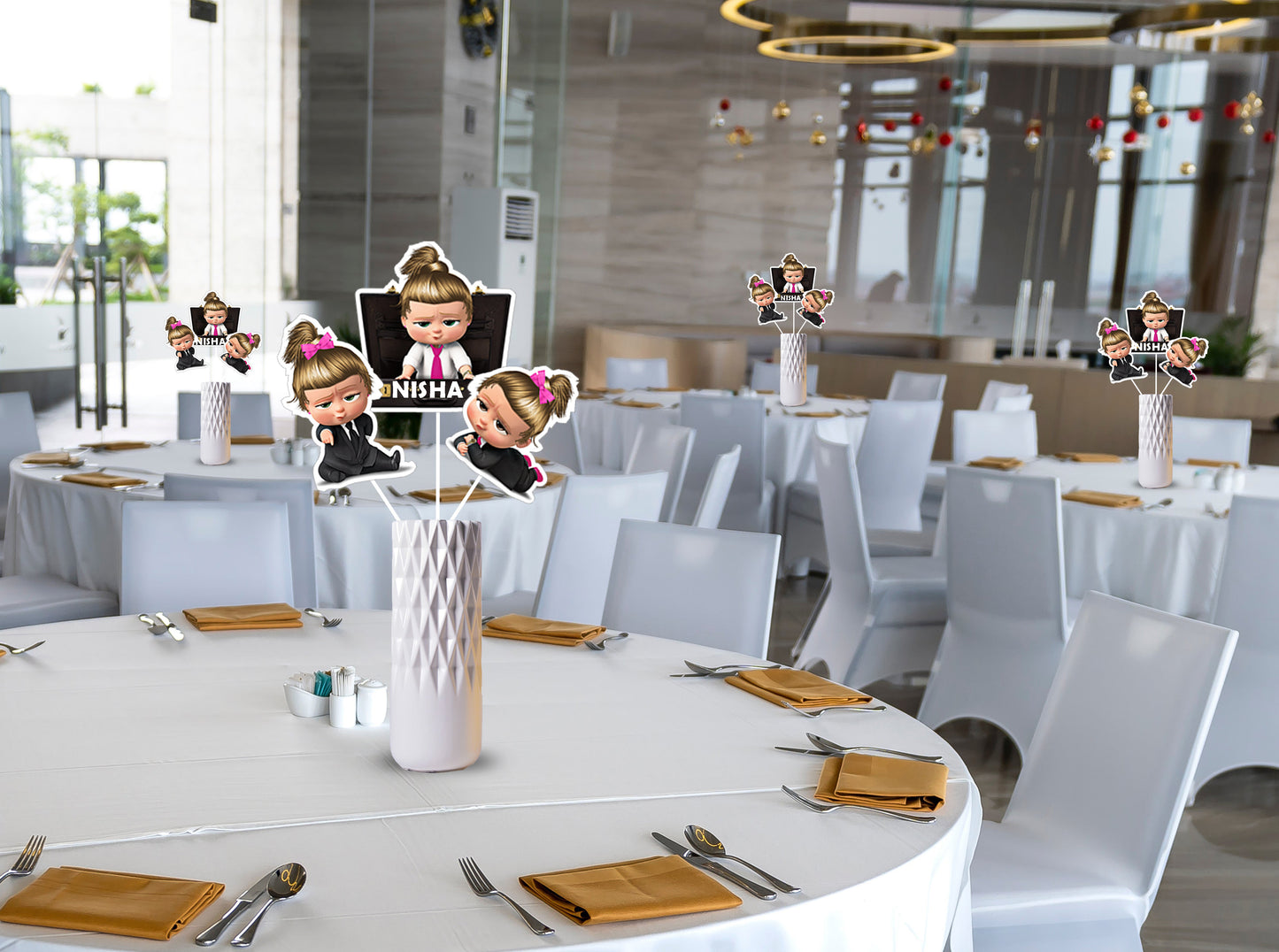Boss Baby Girl theme Birthday Party Table Toppers for Decoration