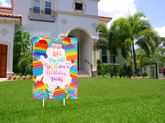 Pop It Theme Birthday Party Welcome Board