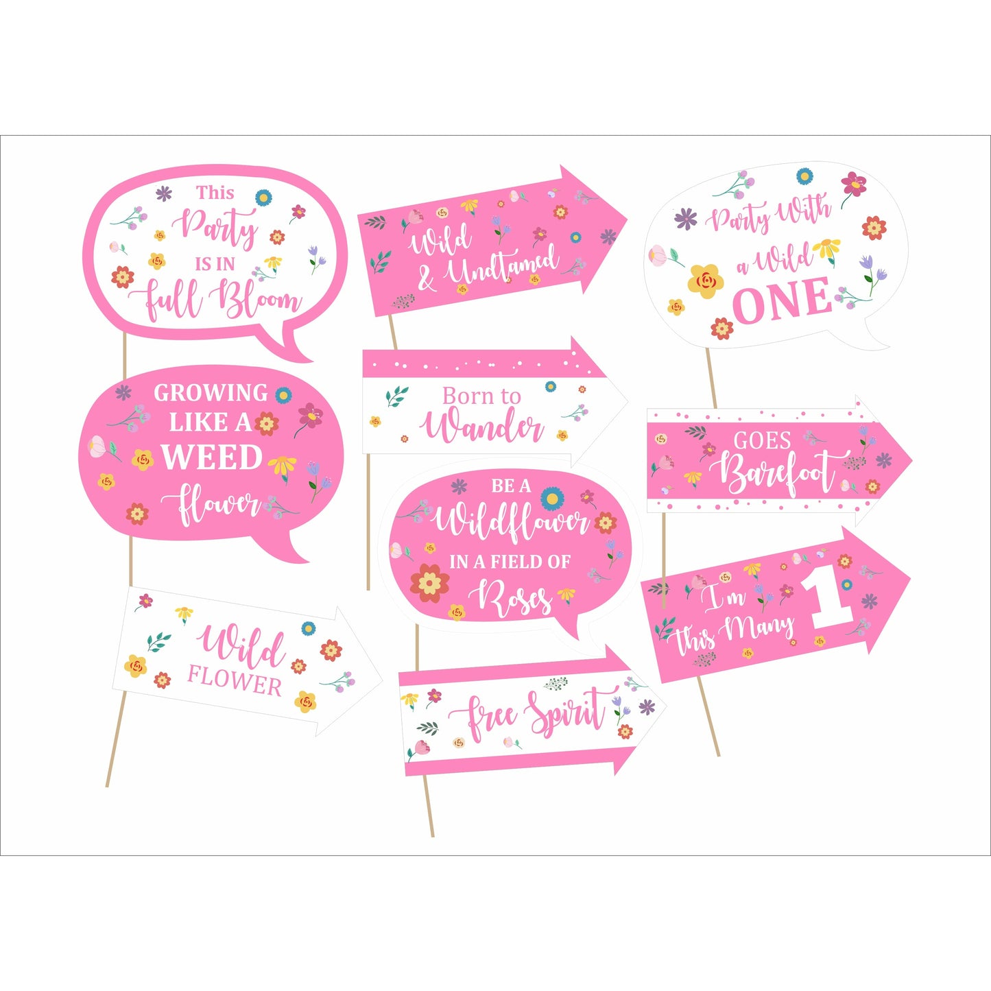 Wild One Birthday Party Photo Booth Props Kit