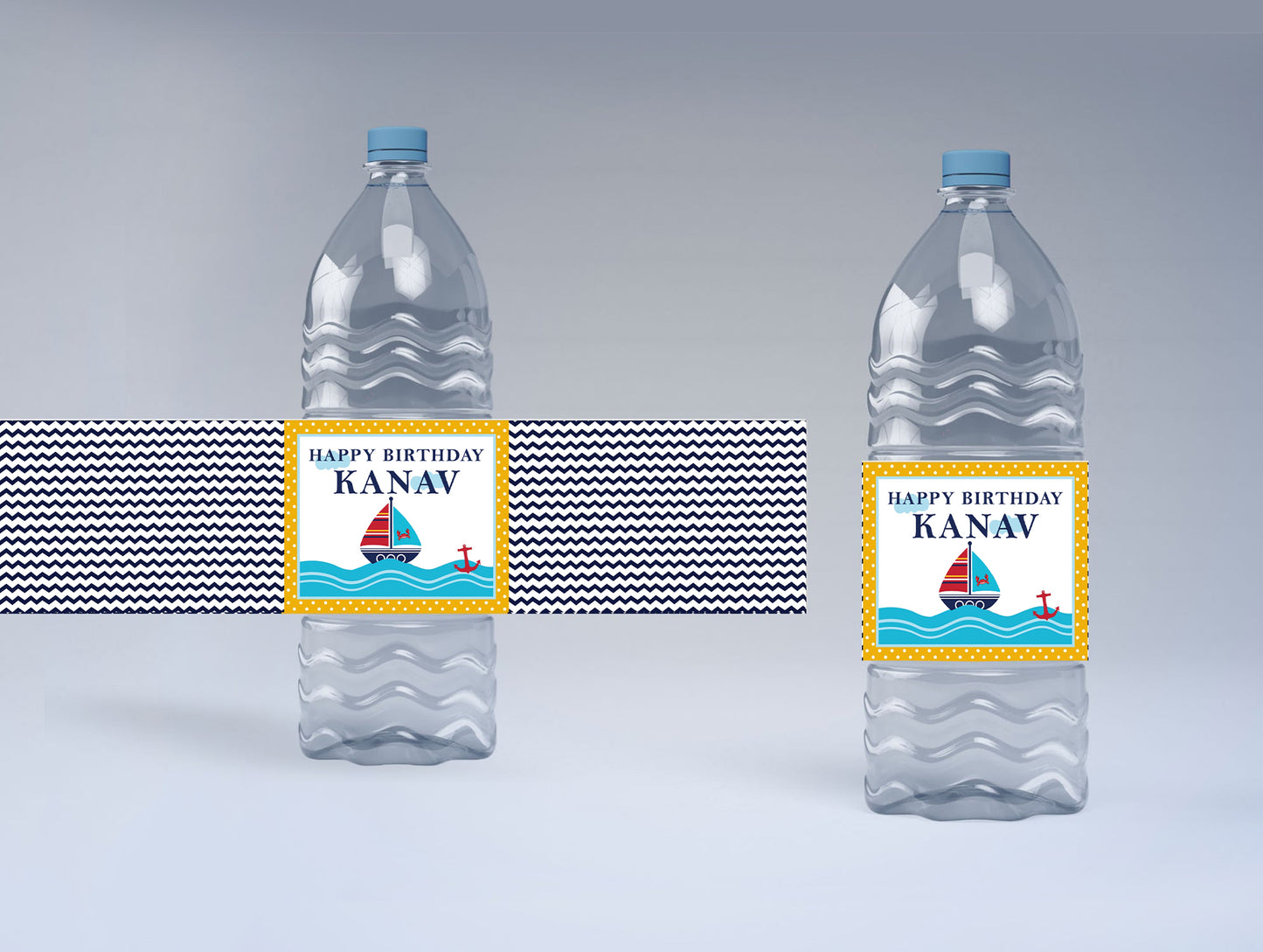 Nautical Ahoy Theme Water Bottle Labels