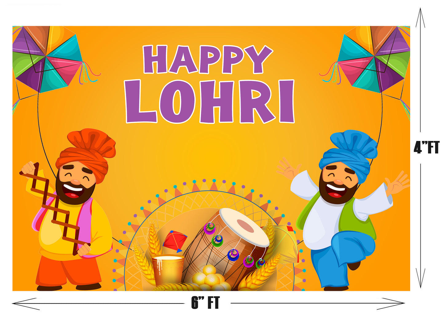 Lohri Party Backdrop For Kids