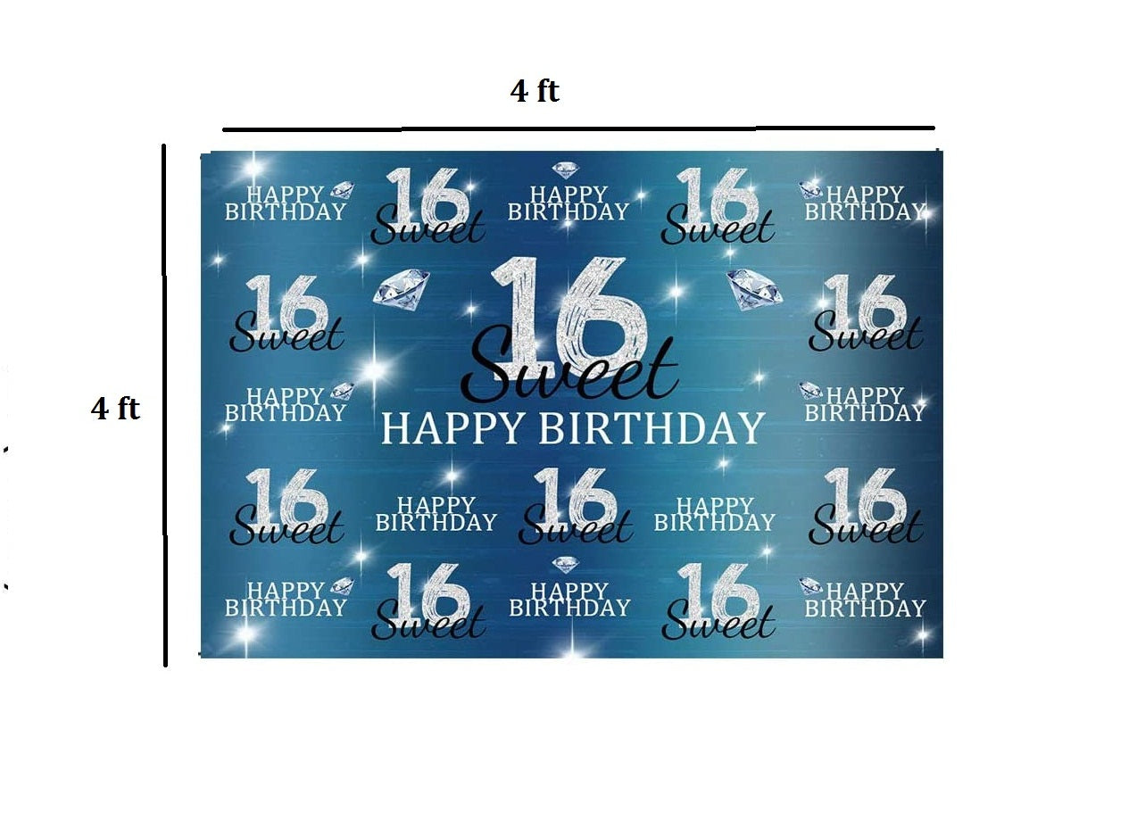 16th Birthday Decoration Backdrop