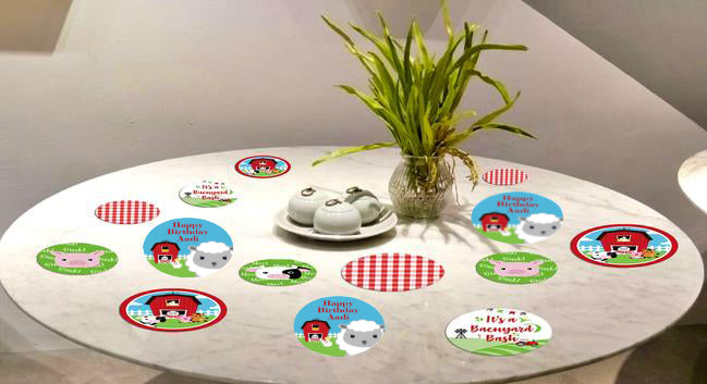 Farm Animal Theme Birthday Party Table Confetti