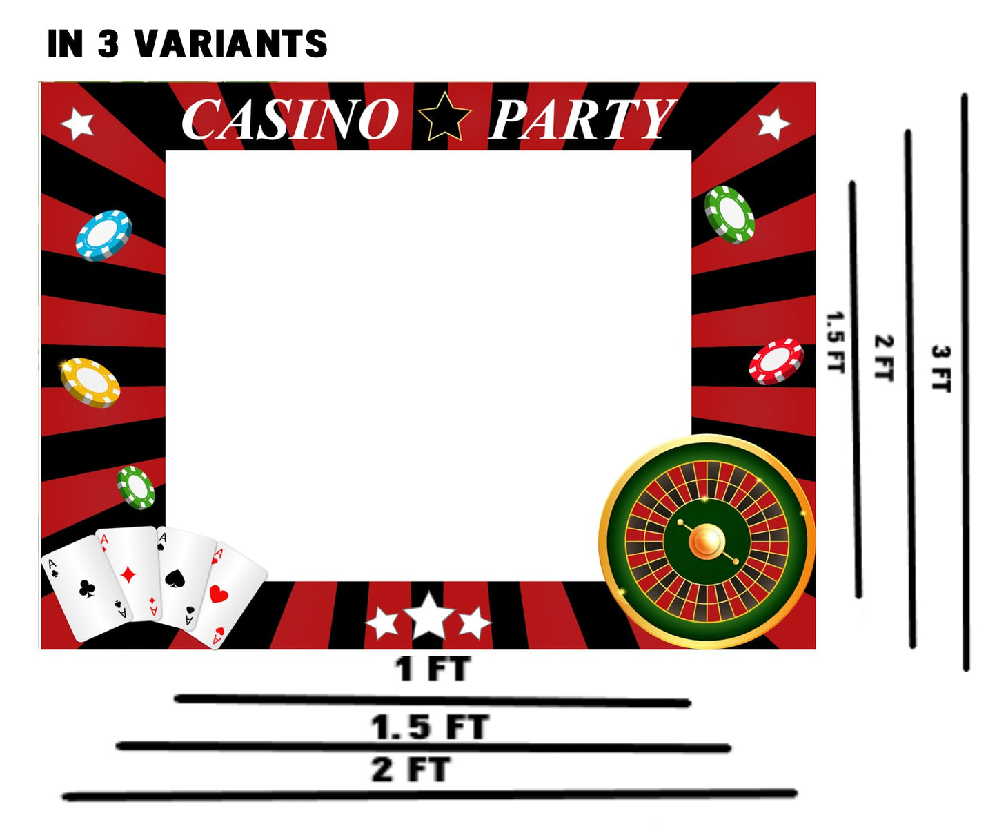 Casino/Card Party Selfie Photo Booth Picture Frame