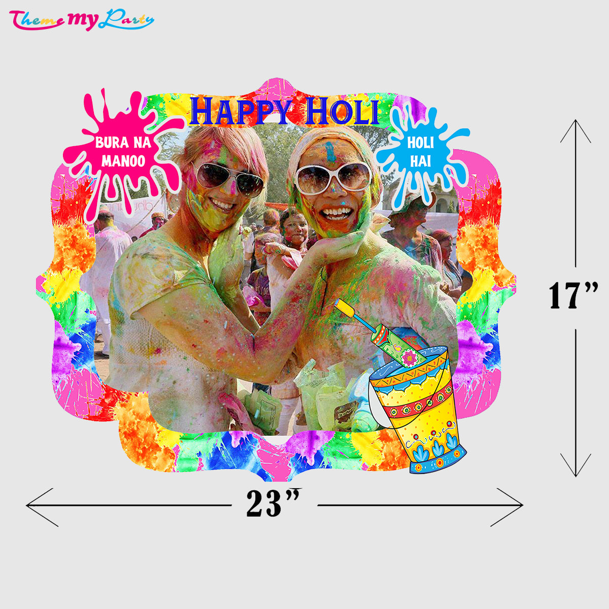 Holi Party Selfie Photo Booth Frame