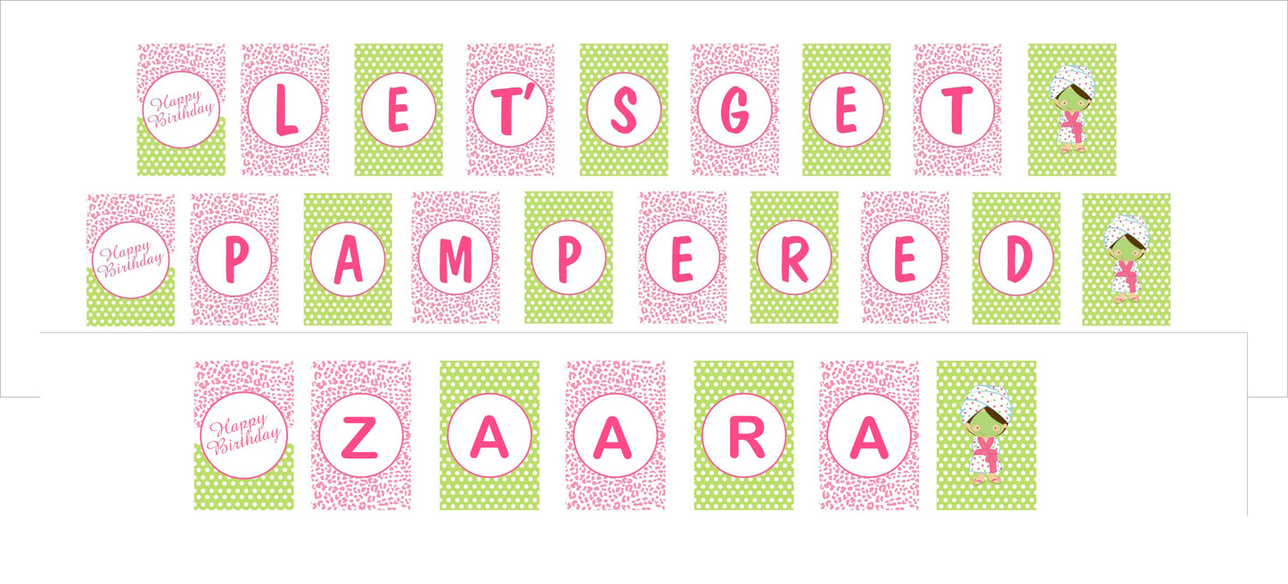 Spa Theme Birthday Party Banner for Decoration