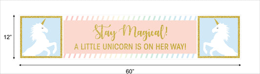 Unicorn Theme Birthday Party Long Banner for Decoration