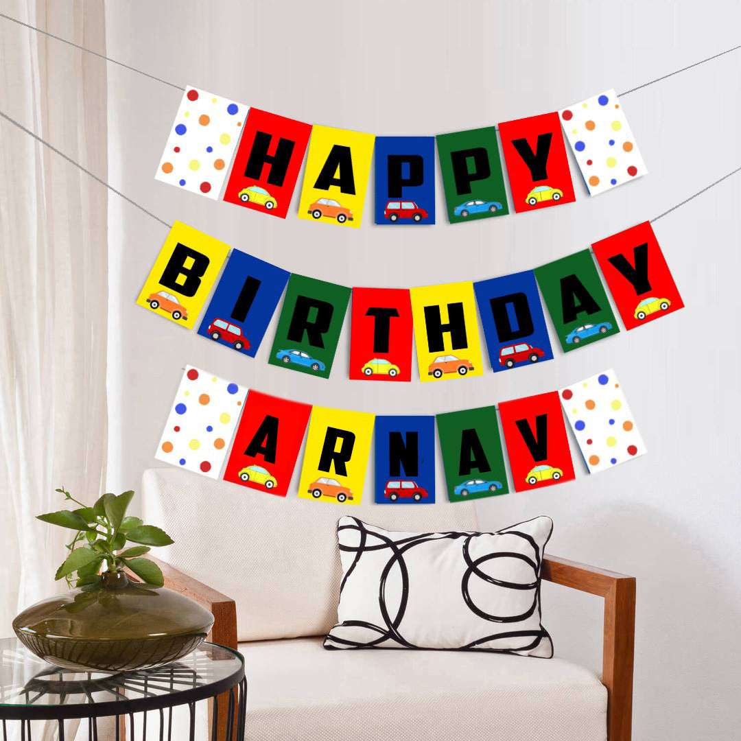 Transport Theme Happy Birthday Banner For Decoration