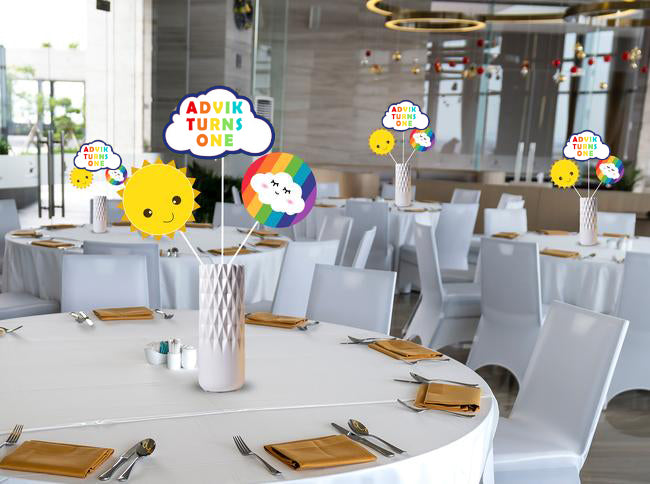 Rainbow theme Birthday Party Table Toppers for Decoration