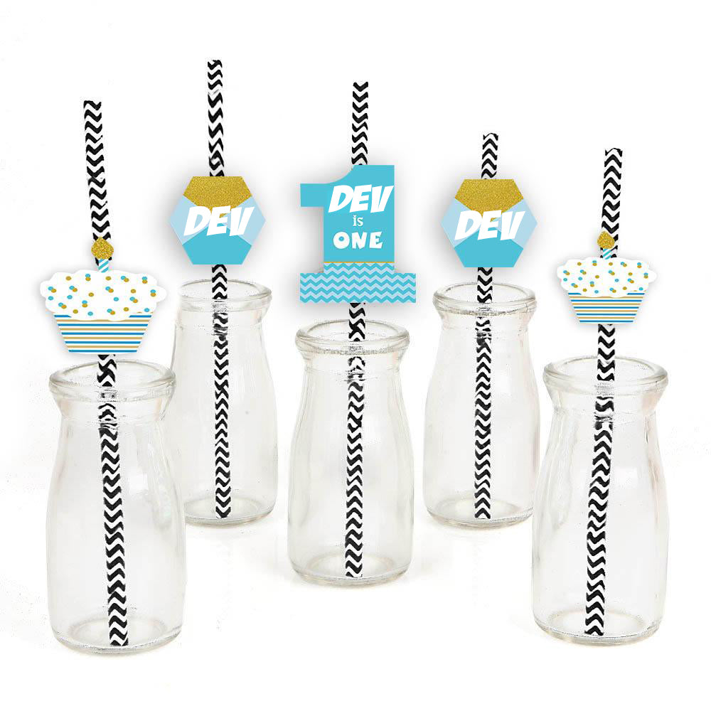 Fun Is One Theme Birthday Party Paper Decorative Straws