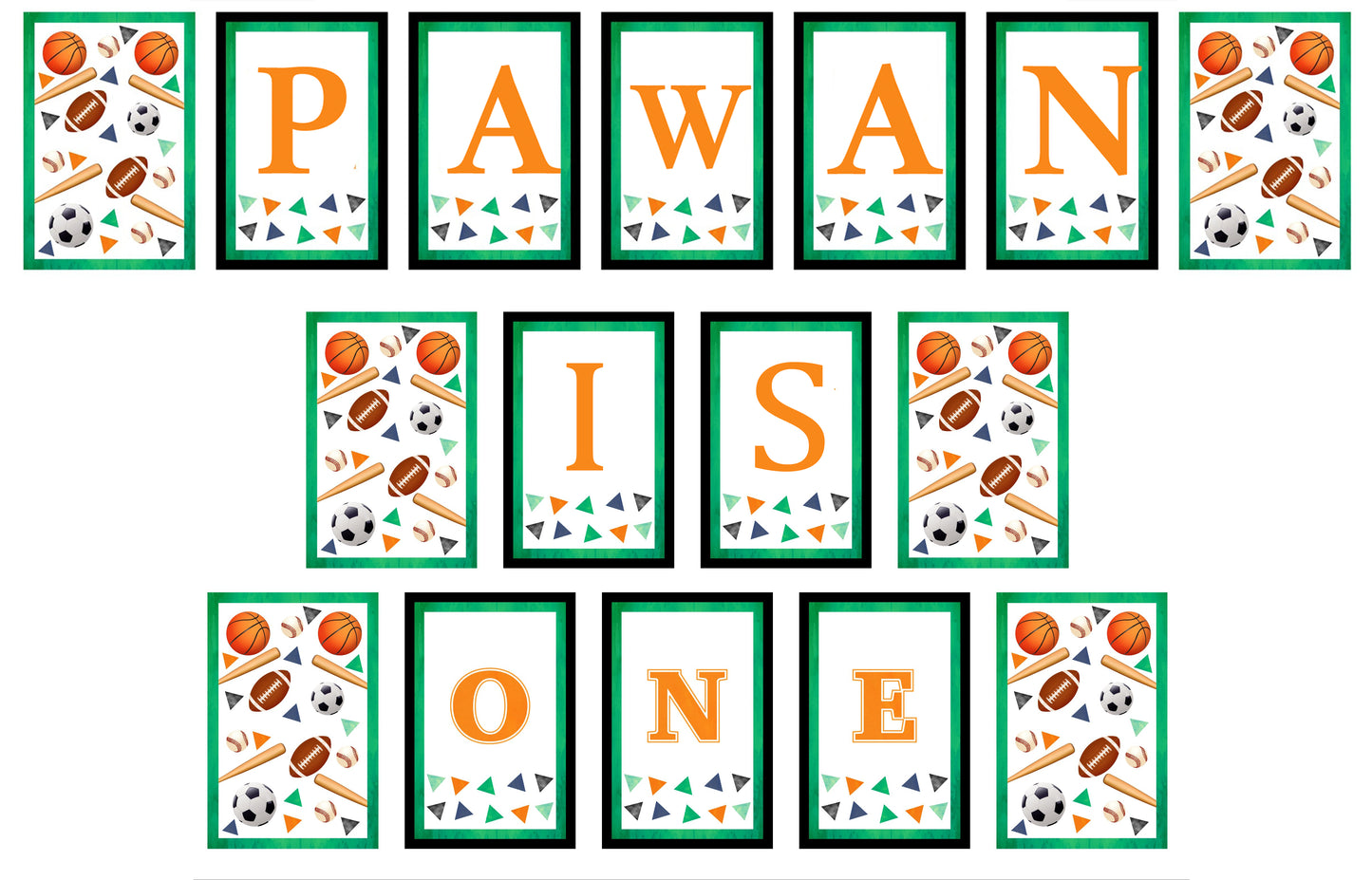 Sports Theme Birthday Party Banner for Decoration