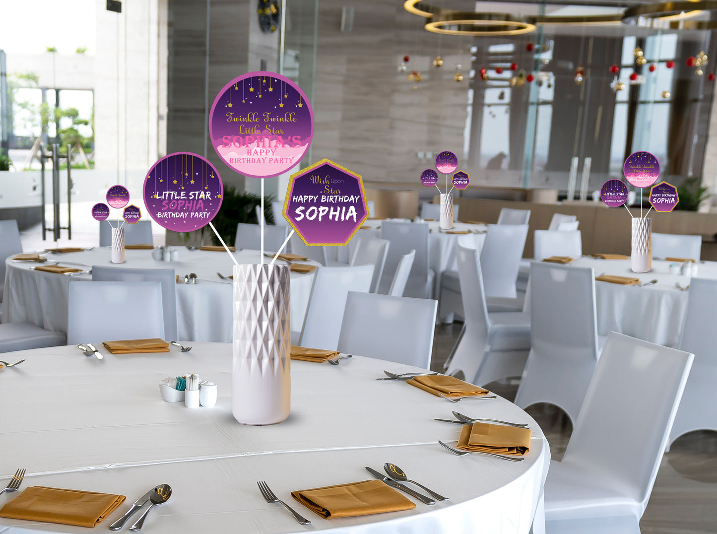 Twinkle Twinkle Little Star Theme Birthday Party Table Toppers for Decoration
