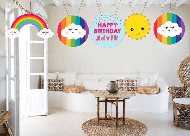 Rainbow Theme Birthday Party Hanging Set for Decoration