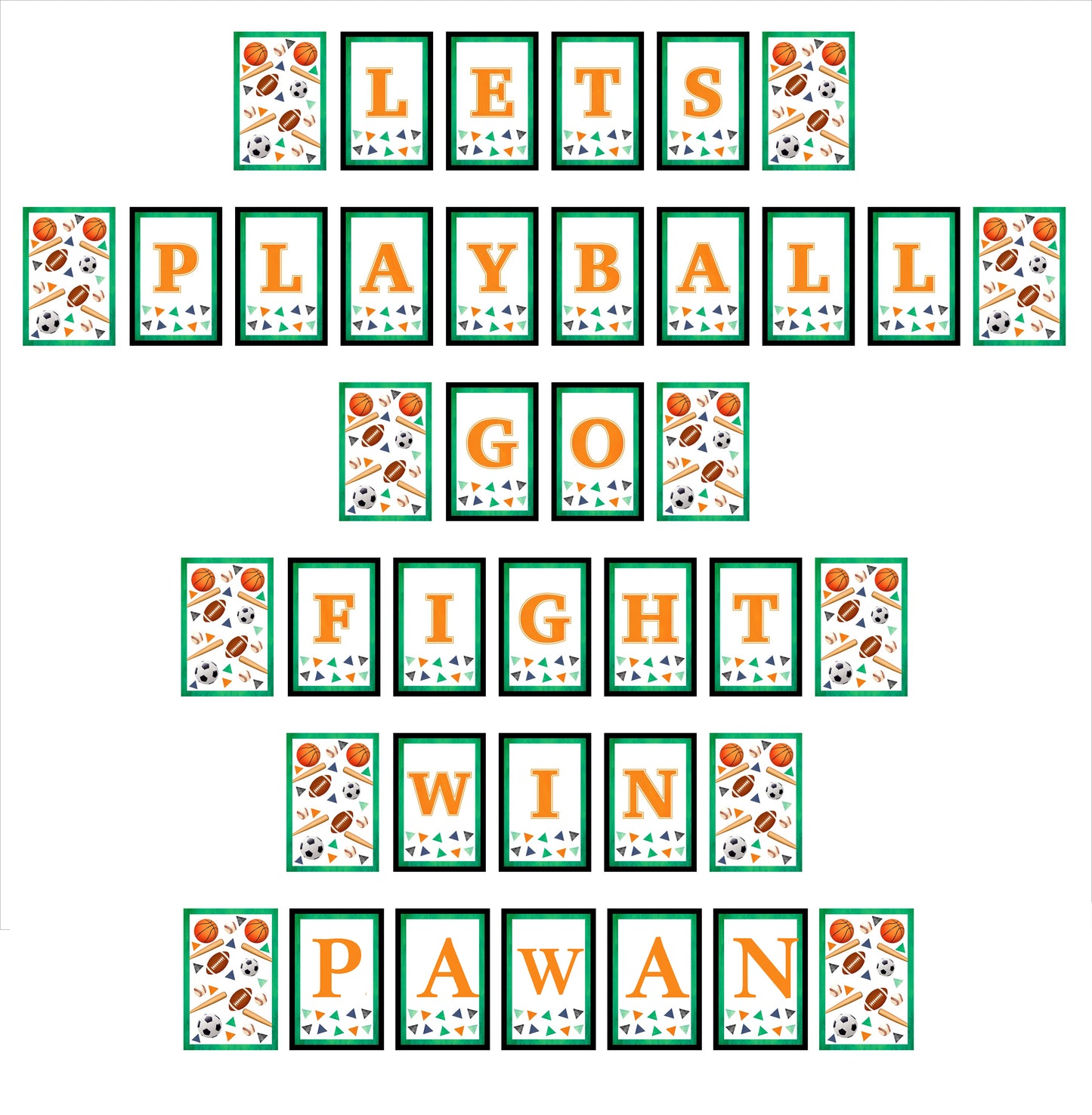 Sports Theme Birthday Party Banner for Decoration