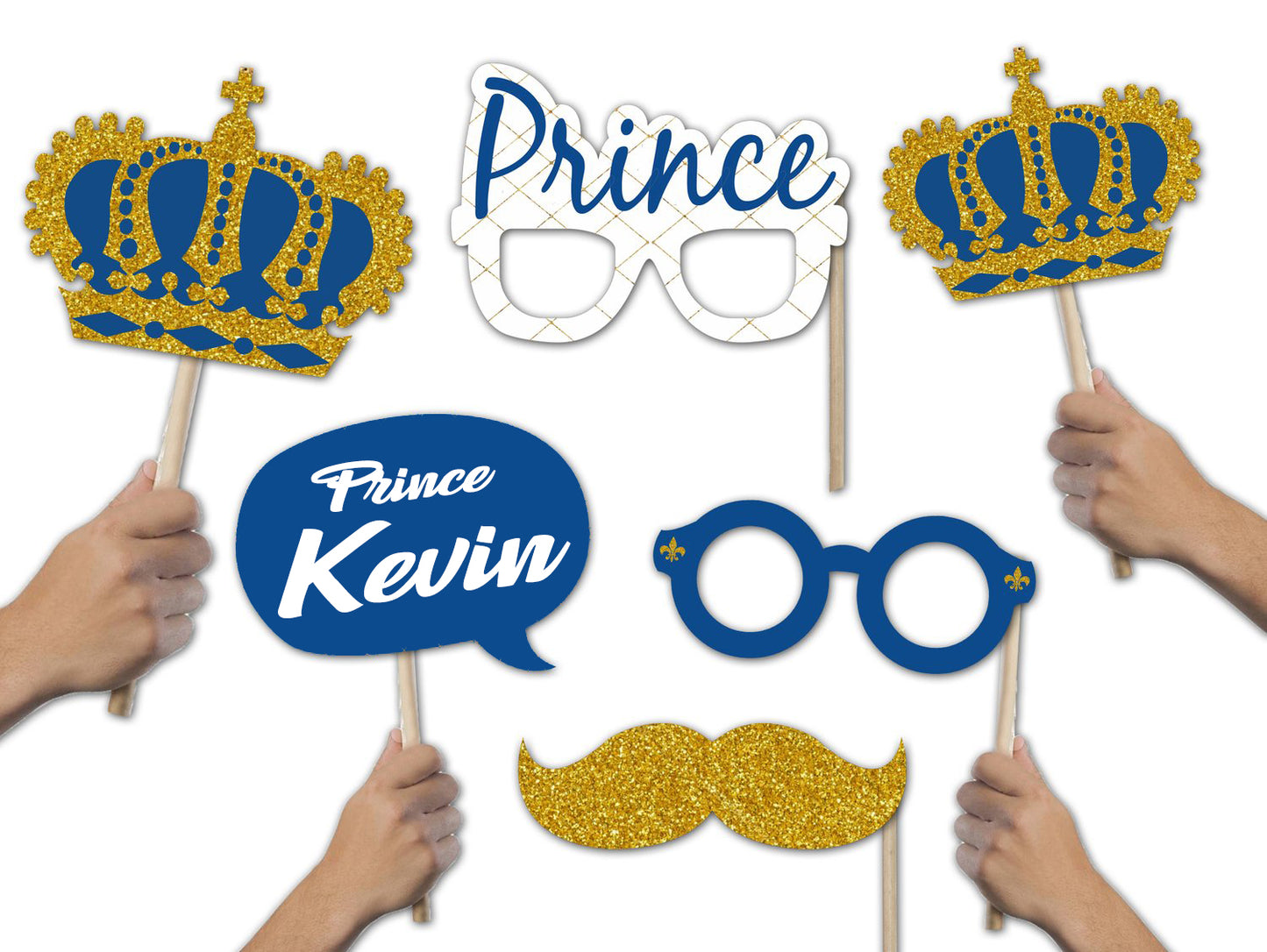 Prince Birthday Party Photo Booth Props Kit