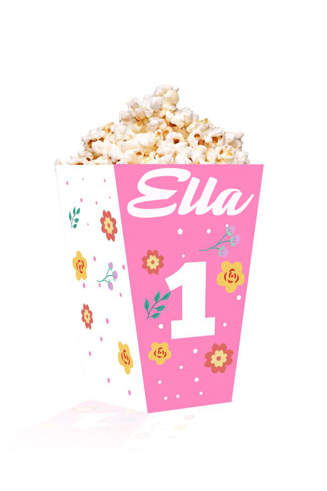 Wild One Girls Birthday Theme Popcorn Box (Pack Of 10)