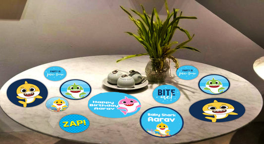 Baby Shark Theme Birthday Party Table Confetti
