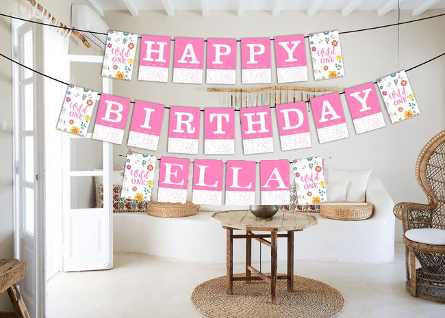 Wild One Birthday Party Banner for Decoration