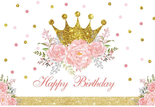 Personalize Princess Birthday Backdrop Banner