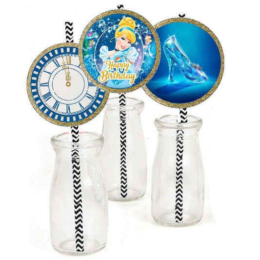 Cinderella Theme Birthday Party Straws
