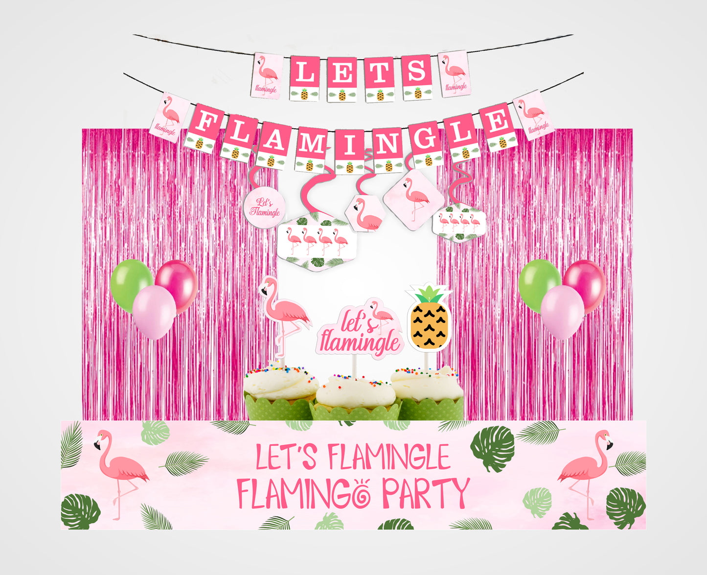 Flamingo Theme Birthday Party Decoration Kit