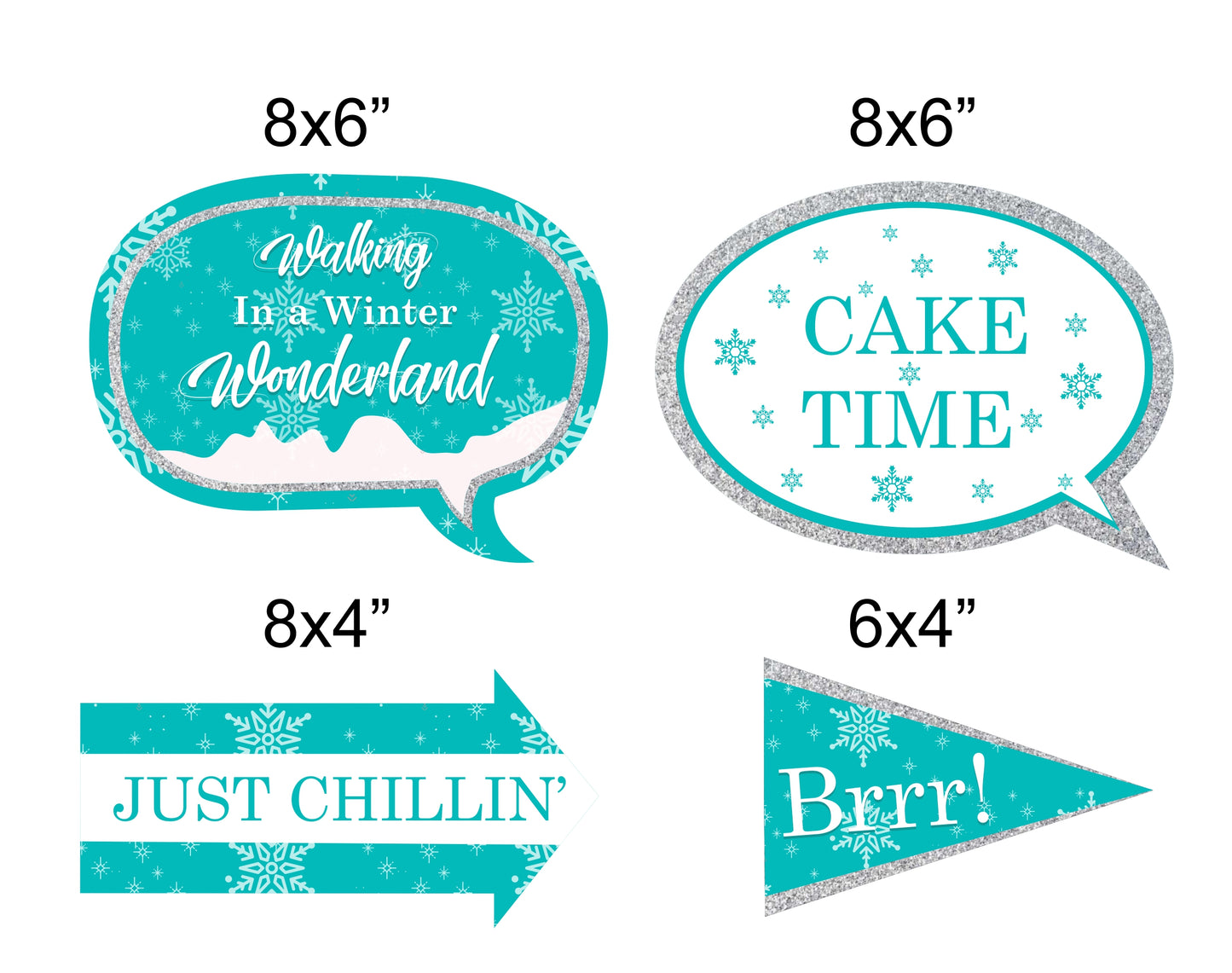 Winter Wonderland Theme Birthday Party Photo Booth Props Kit