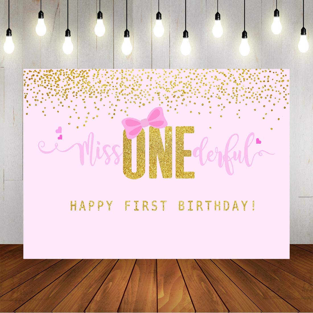 One Is Fun First Birthday Backdrop for Girls