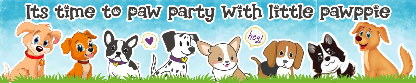 Dog Theme Birthday Long Banner for Decoration