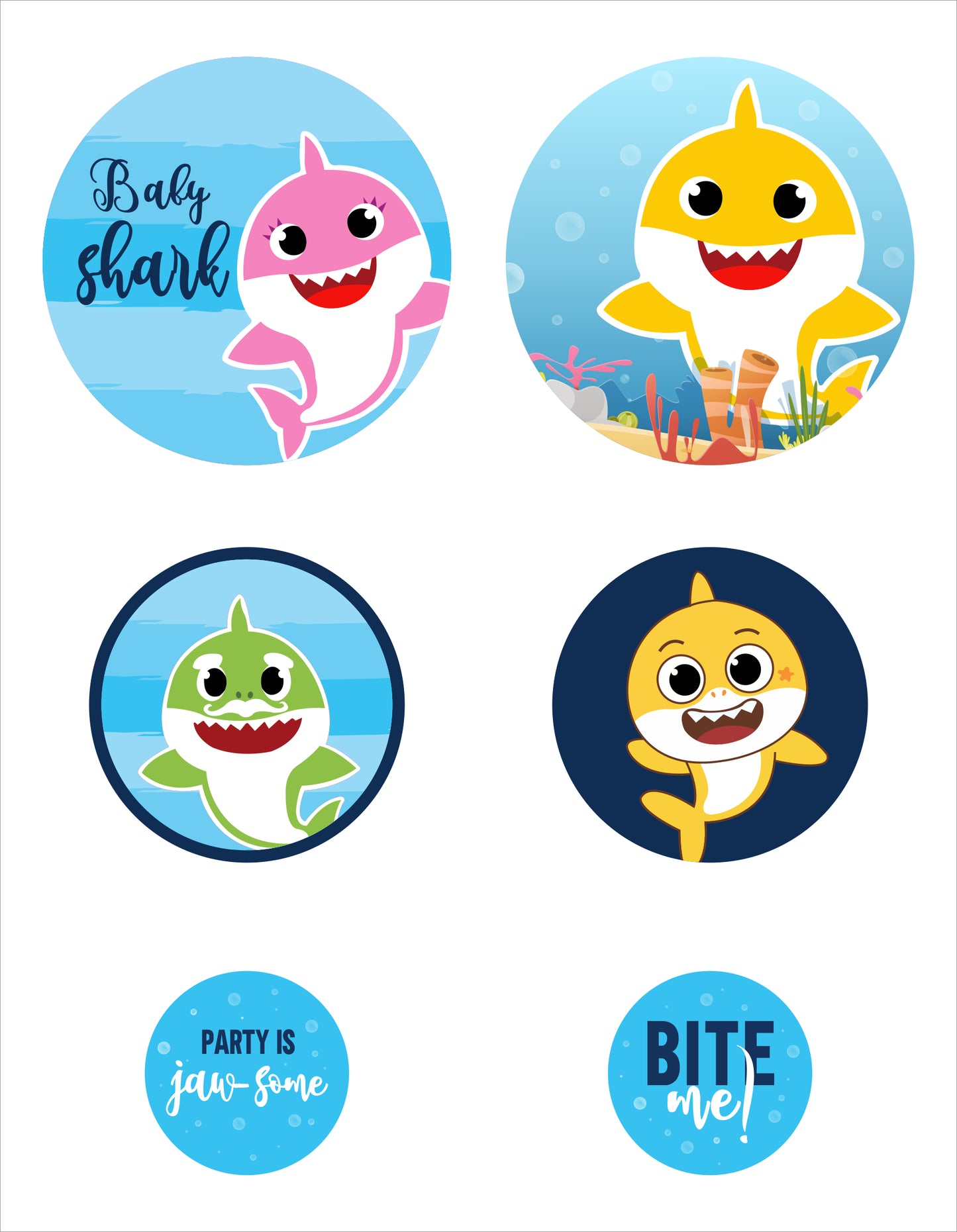 Baby Shark Theme Birthday Party Table Confetti