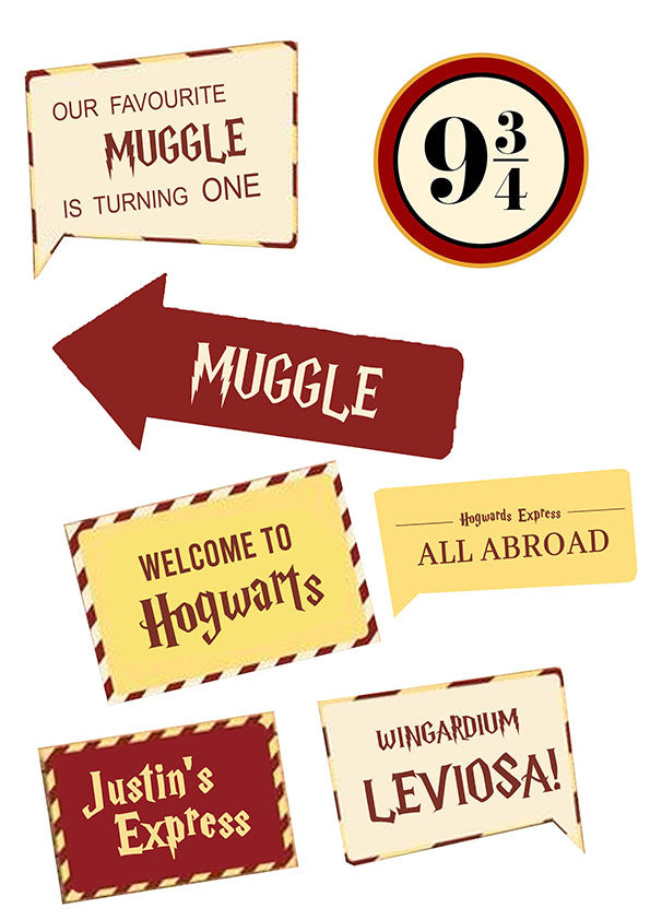 Harry Potter Theme Birthday Party Photo Booth Props Kit