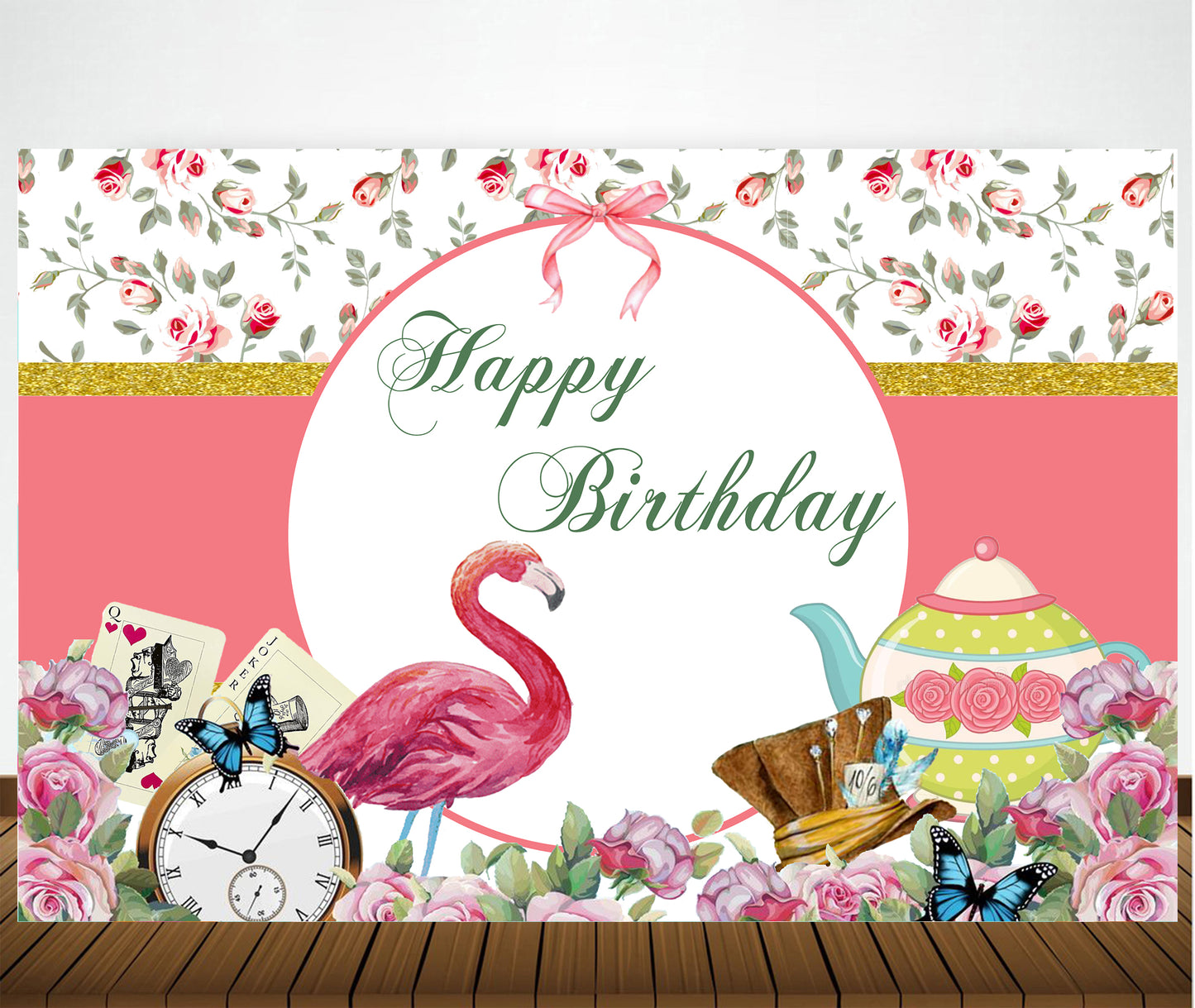 Alice Tea Theme Birthday Party Backdrop