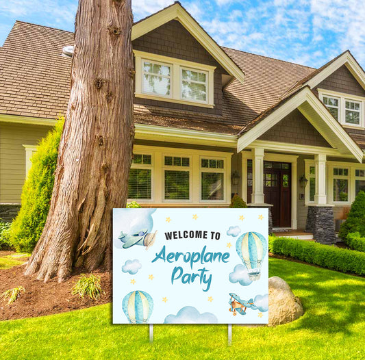 Airplane Party Theme Birthday Party Welcome Board