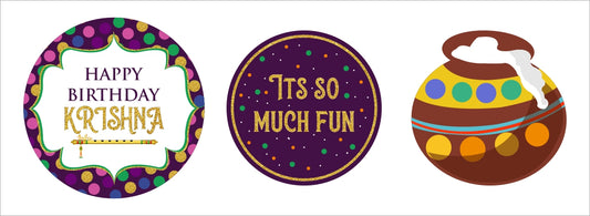 Little Krishna /Janmashtami Theme - Cup Cake Topper Decoration (Pack Of 12)