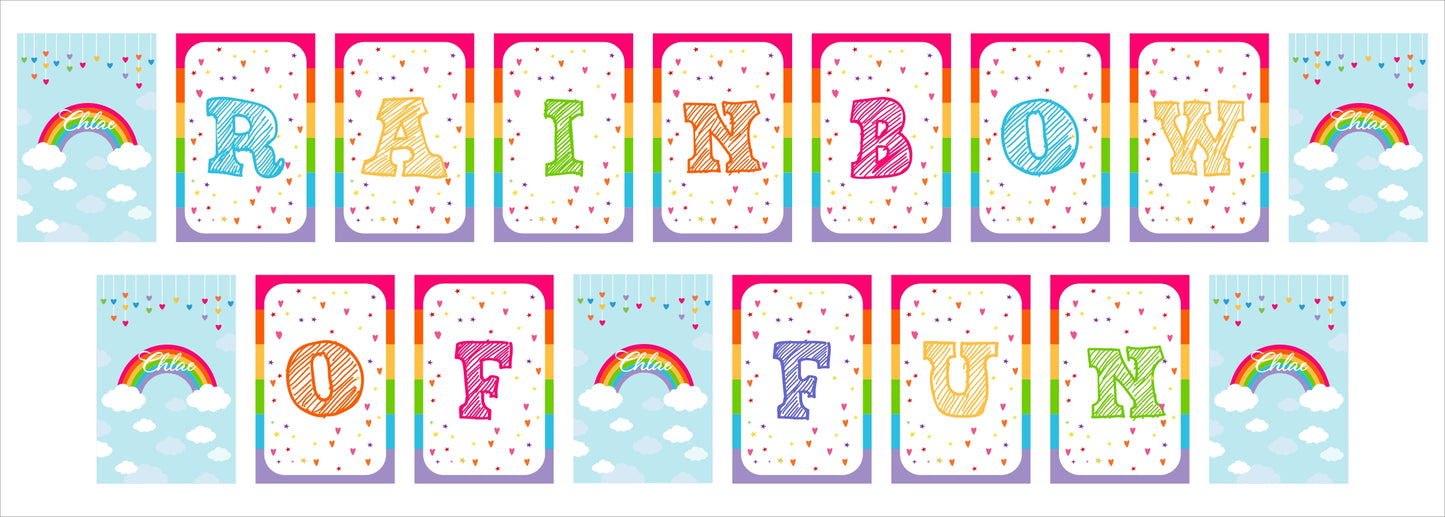 Rainbow Theme Birthday Party Banner for Decoration