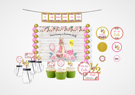 Half Birthday Girls Complete Decoration Kit
