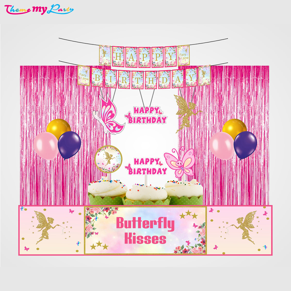 Butterfly & Fairies Theme Birthday Party Decoration Kit