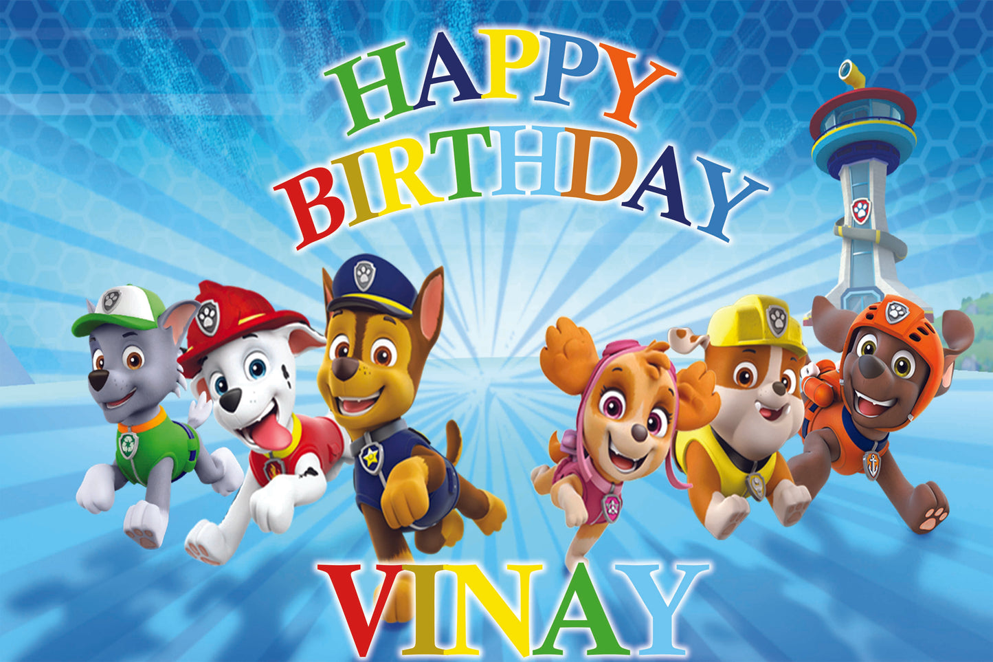 Paw Patrol Theme Birthday Party Backdrop